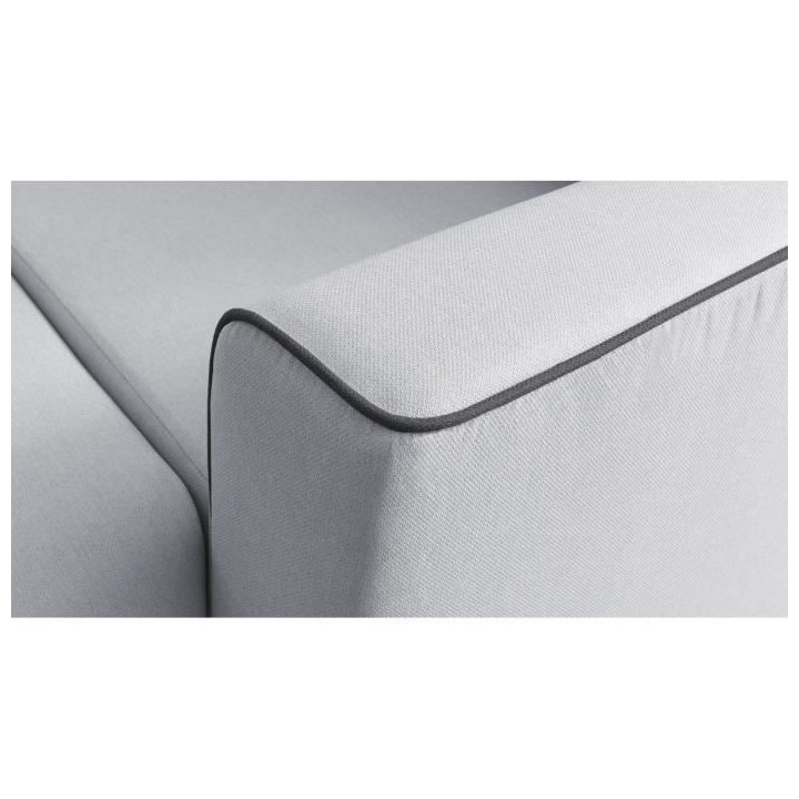 Canapé d'angle gauche convertible - Tissu gris clair - Contemporain -