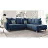 Canapé d'angle droit convertible - 5 places - Tissu Bleu navy - Contemporain - L 252 x P 215 x H 90 cm - MOLA