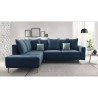 BOBOCHIC Canapé d'angle gauche convertible - Tissu Bleu navy - L 252 x P 215 x H 90 cm - MOLA