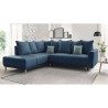 BOBOCHIC Canapé d'angle gauche convertible - Tissu Bleu navy - L 252 x P 215 x H 90 cm - MOLA