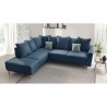 BOBOCHIC Canapé d'angle gauche convertible - Tissu Bleu navy - L 252 x P 215 x H 90 cm - MOLA