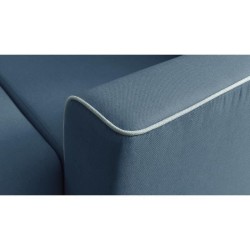 BOBOCHIC Canapé d'angle droit panoramique convertible - Tissu Bleu Navy - L 324 x P 215 x H 90 cm - MOLA