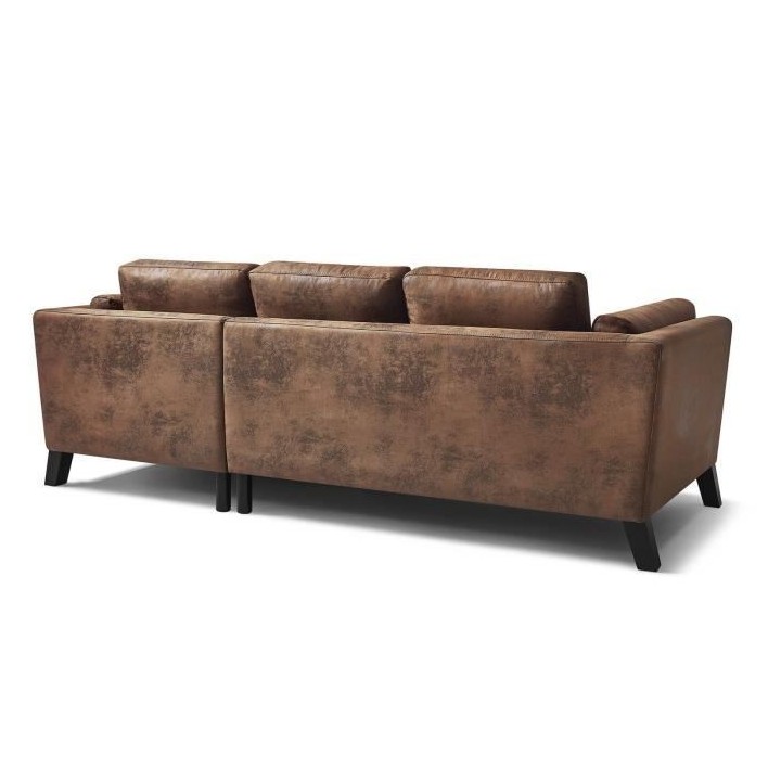 Canapé d'angle droit - 4 places - Tissu Marron clair - Contemporain -