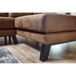 Canapé d'angle droit - 4 places - Tissu Marron clair - Contemporain - L 242 x P 170 x H 84 cm - SEATTLE