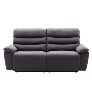 Canapé relax électrique 3 places - BLAKE - Tissu Gris - L 206 x P 96