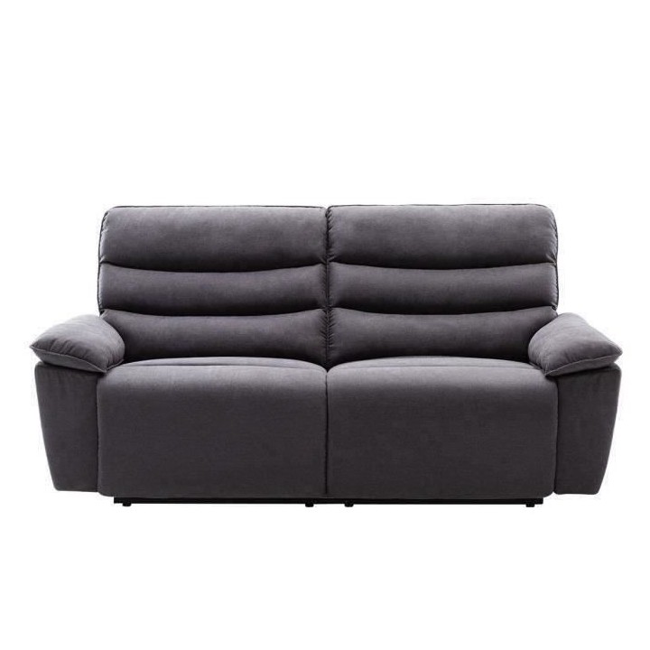 Canapé relax électrique 3 places - BLAKE - Tissu Gris - L 206 x P 96