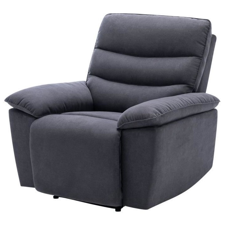 Fauteuil relax électrique - BLAKE - Tissu gris foncé - L 108 x P 96