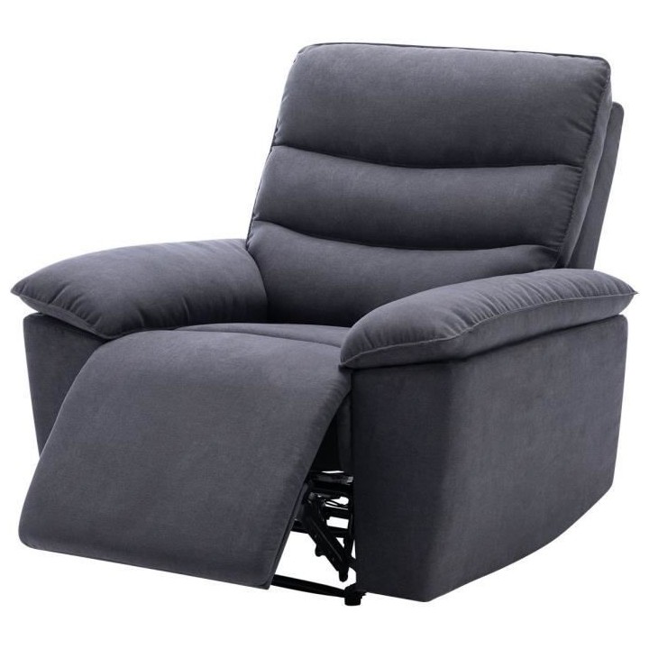 Fauteuil relax électrique - BLAKE - Tissu gris foncé - L 108 x P 96