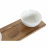 Ensemble à apértif DKD Home Decor Blanc Blue marine Porcelaine Acacia Plastique Oriental 4 Pièces 30 x 9,5 x 1,3 cm