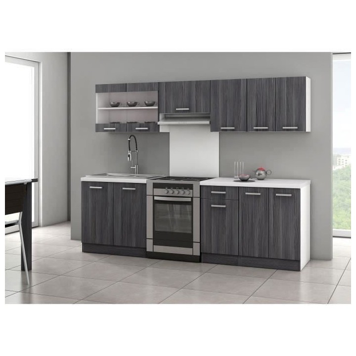 ULTRA Cuisine complete avec plan de travail L 2m40 - 7 éléments - D