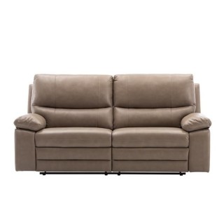 Canapé relax électrique - 3 places - DUSTIN - Simili beige - L 201 x