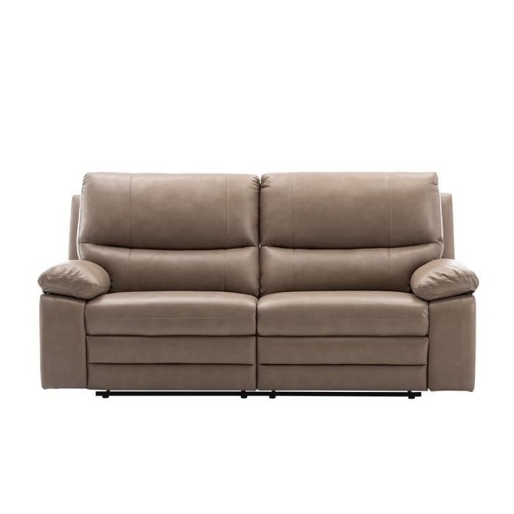 Canapé relax électrique - 3 places - DUSTIN - Simili beige - L 201 x