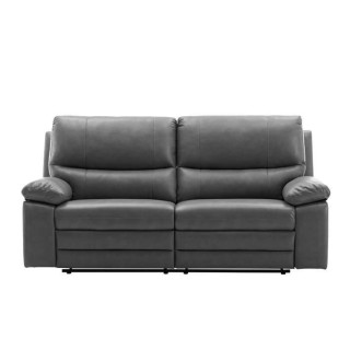 Canapé relax électrique - 3 places - DUSTIN - Simili gris - L 201 x