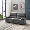 Canapé relax électrique - 3 places - DUSTIN - Simili gris - L 201 x P 158 x H 99 cm