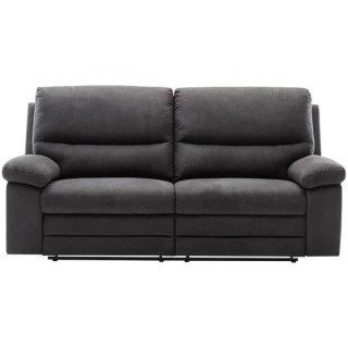 Canapé 3 places relaxation manuelle - Tissu Gris - L 201 x P 158 x H