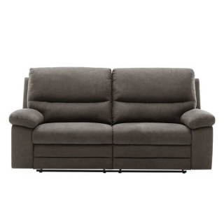 Canapé 3 places avec 2 assises de relaxation manuels - Tissu marron -