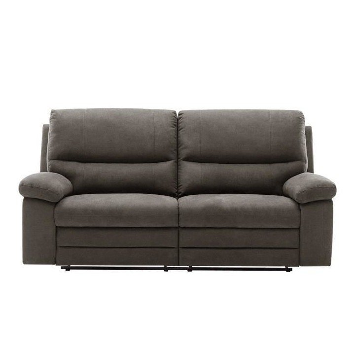 Canapé 3 places avec 2 assises de relaxation manuels - Tissu marron -