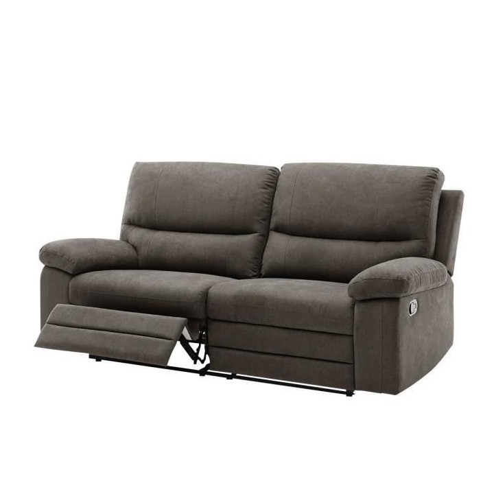 Canapé 3 places avec 2 assises de relaxation manuels - Tissu marron -