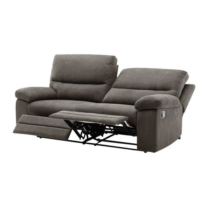 Canapé 3 places avec 2 assises de relaxation manuels - Tissu marron -