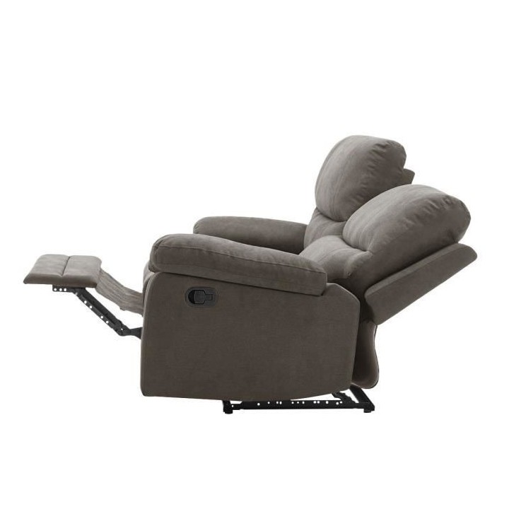 Canapé 3 places avec 2 assises de relaxation manuels - Tissu marron -