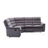 Canapé d'angle - 2 places relax manuels - Tissu gris - L 260 x P 55 x H 99 cm - FINN