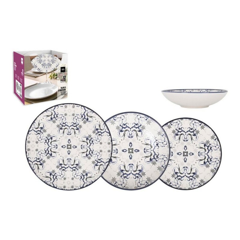 Service de Vaisselle La Mediterránea Tesa 12 Pièces Porcelaine