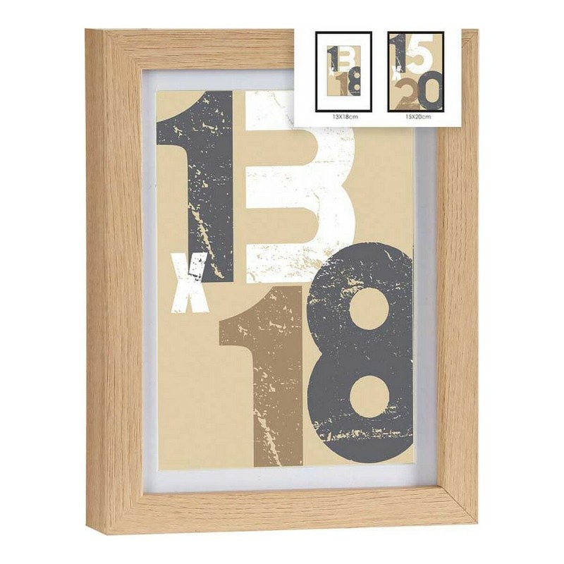 Porte photos mural Marron Clair 17 x 2,5 x 22,5 cm Naturel Bois MDF (1 uds)