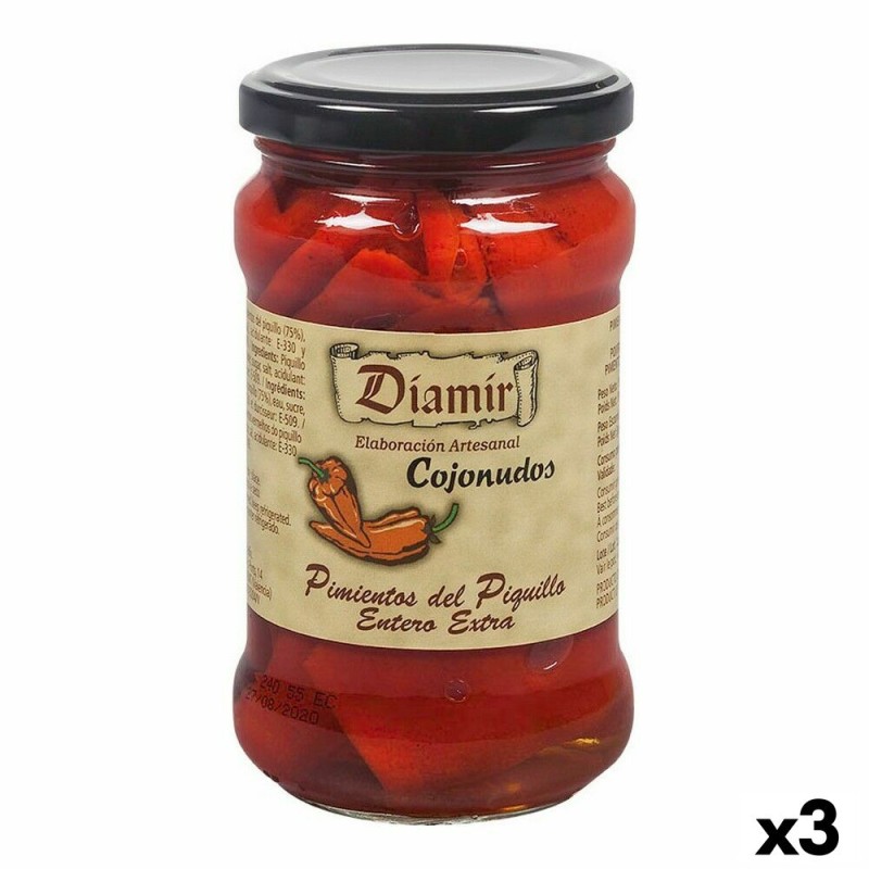 Poivrons Piquillo grillés Diamir 290 g (Pack 3 uds)