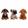 Chien en peluche 32 cm Noir Beige Marron Polyester Acrylique (32 cm)