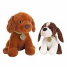 Chien en peluche 32 cm Noir Beige Marron Polyester Acrylique (32 cm)