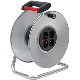 Brennenstuhl Enrouleur de câble Silver avec 4 prises - livré sans c