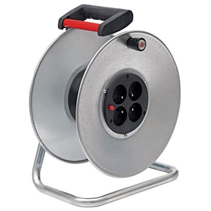 Brennenstuhl Enrouleur de câble Silver avec 4 prises - livré sans c