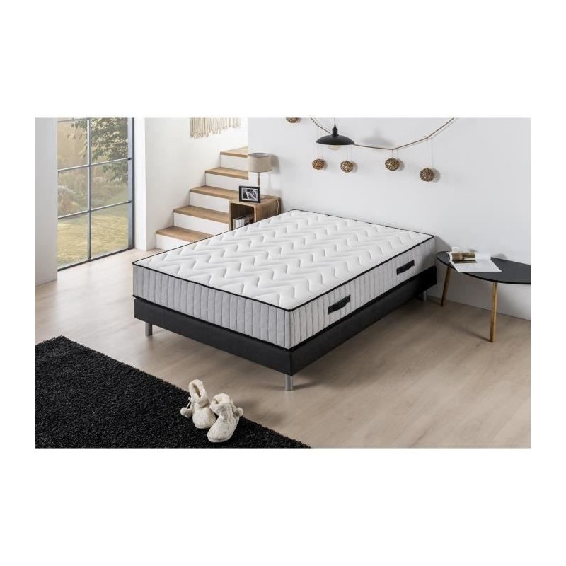 DEKO DREAM HOTEL SUPREME - Ensemble Matelas + Sommier 180 x 200 - Ressorts - 7 zones - Ferme - 27 cm