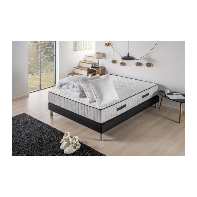 Pack pret a dormir EXTRA - Matelas + sommier 140x190 + couette + 2 oreillers - DEKO DREAM