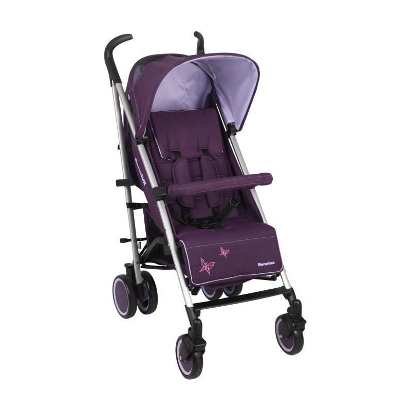 RENOLUX Poussette canne Iris - Des 6 mois - Jusqu'a 15kg - Dossier inclinable - Déhoussable - Violet