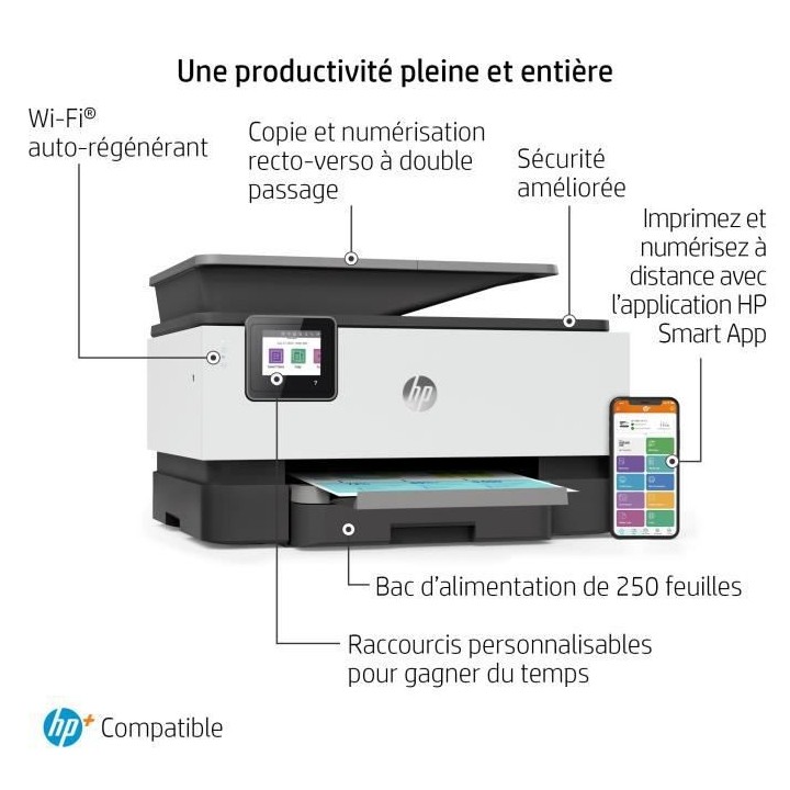 HP OfficeJet Pro 9012e Imprimante tout-en-un Jet d'encre couleur Copie
