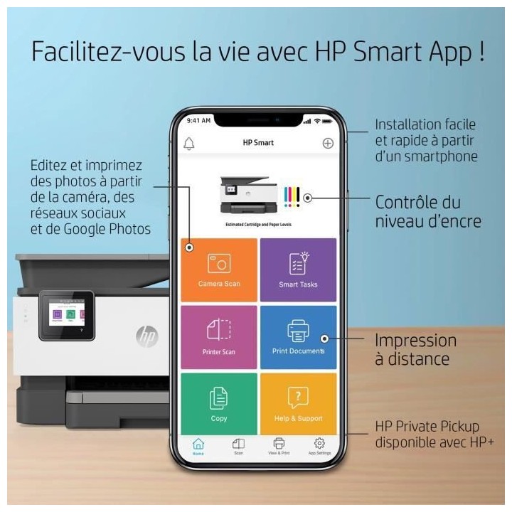 HP OfficeJet Pro 9012e Imprimante tout-en-un Jet d'encre couleur Copie