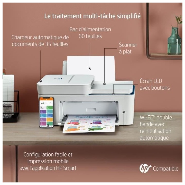 HP Deskjet 4130e Imprimante tout-en-un Jet d'encre couleur Copie Scan