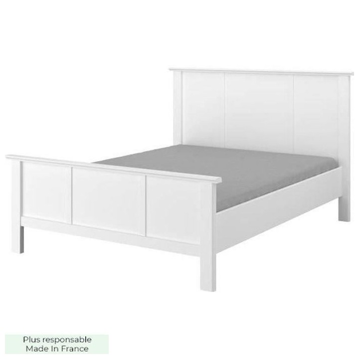 PARISOT MANON Lit adulte classique Blanc - 140x190 cm