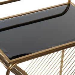 Table d'appoint DKD Home Decor Noir Doré Métal Verre Plastique 48 x 30 x 63 cm