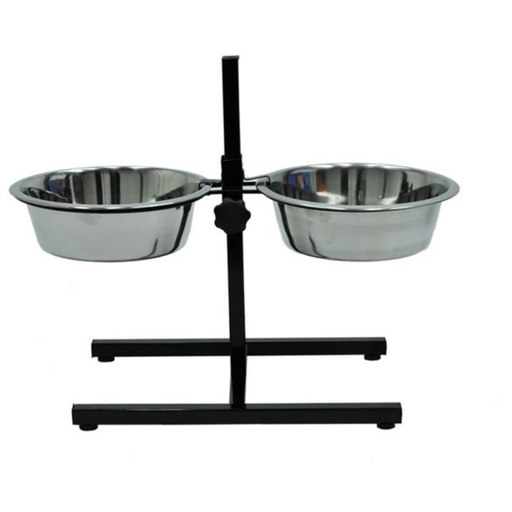 VADIGRAN Bar avec 2 mangeoires inox - 2 x 1570 ml - Pour chien