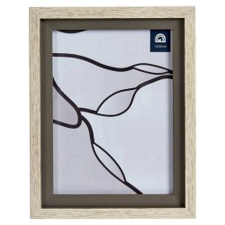 Cadre photo Gris Marron Verre Bois Plastique