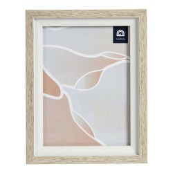 Cadre photo Marron Blanc Verre Beige Plastique