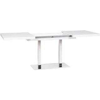 ORLANDO Table a manger a rallonge - Style contemporain - blanc mat et