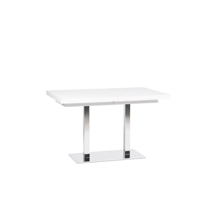 ORLANDO Table a manger a rallonge - Style contemporain - blanc mat et