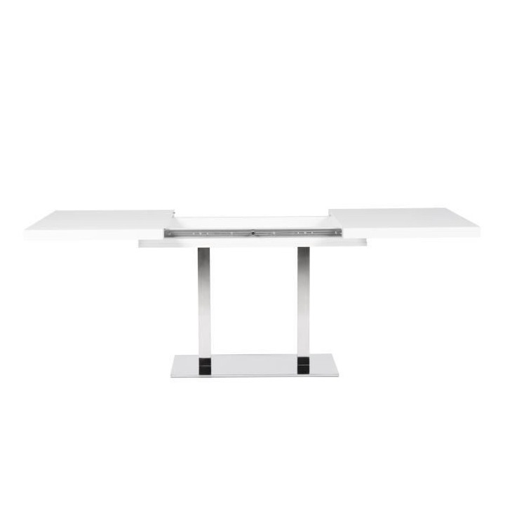 ORLANDO Table a manger a rallonge - Style contemporain - blanc mat et