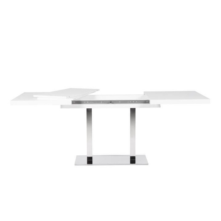 ORLANDO Table a manger a rallonge - Style contemporain - blanc mat et
