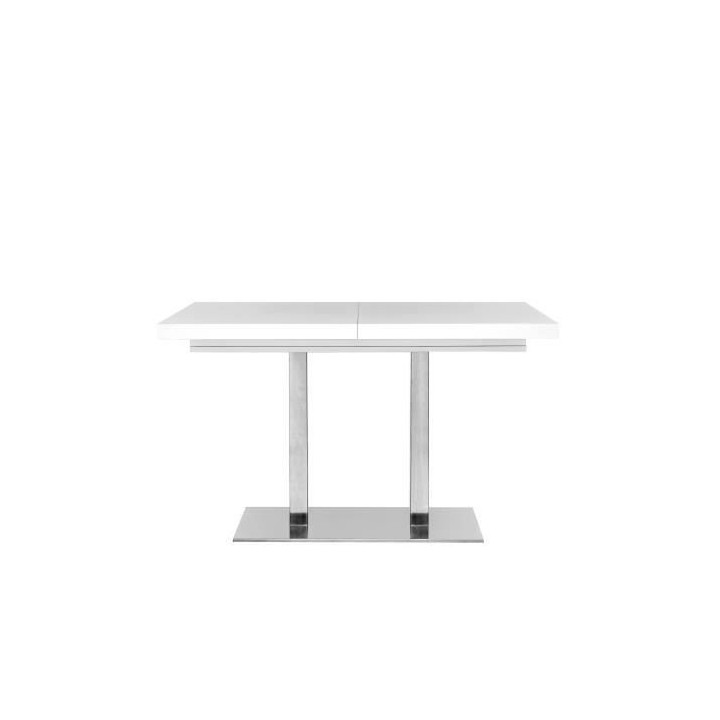 ORLANDO Table a manger a rallonge - Style contemporain - blanc mat et