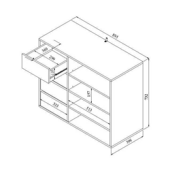 Dressing extensible DRESS - Blanc - 8 niches+4 tiroirs+penderie Contem