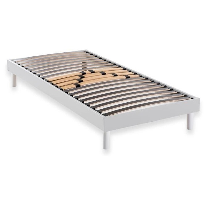 DEKO DREAM Sommier en kit 90x190 - Décor Blanc